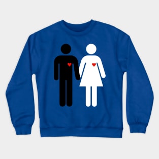 Woman and man black and white Crewneck Sweatshirt